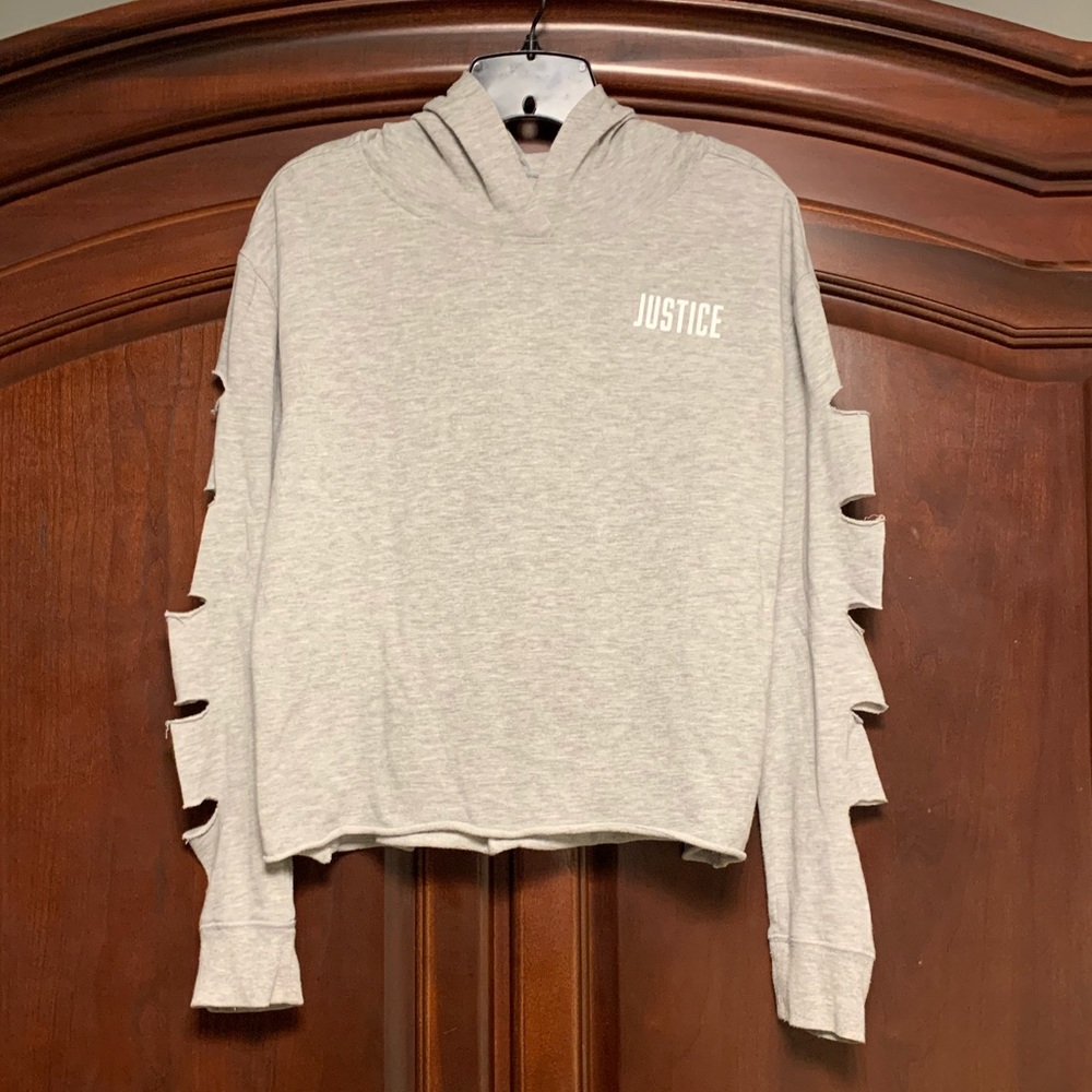Justice cut out sleeve sweater!!
